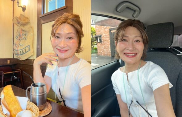 白いトップスを凛と着る三村由香の夏コーデ