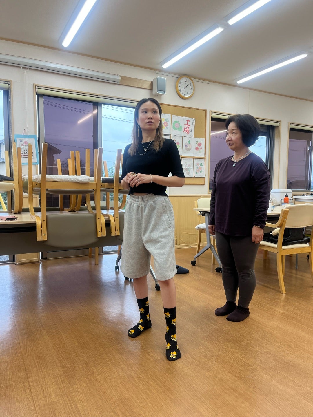 立ち方と重心を確認するウォーキングレッスン